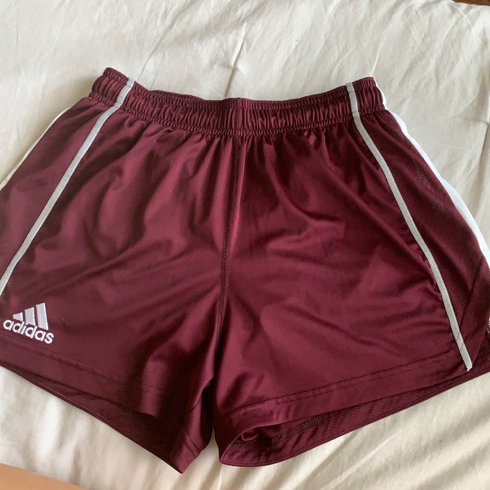 Adidas maroon athletic shorts